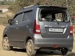 The assailants vandalised the car used by the inspection team The assailants vandalised the car used by the inspection team