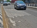 The road is without an asphalt layer at irregular intervals. (Gurpreet Singh/ HT)
