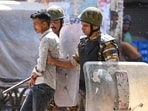 The workers’ protests in Noida started on April 10 and turned violent, with over 100 factories vandalised and several vehicles set on fire (HT) The workers’ protests in Noida started on April 10 and turned violent, with over 100 factories vandalised and several vehicles set on fire (HT)