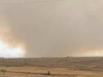 Smoke seen amid the vegetation fires in Potter and Randall Counties in Texas. 