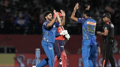 For MI, Shardul Thakur took a four-wicket haul. (AP) For MI, Shardul Thakur took a four-wicket haul. (AP)
