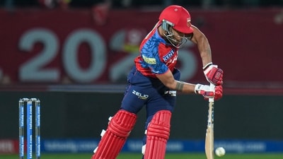 Initially, PBKS posted 200/8 in 20 overs. (PTI) Initially, PBKS posted 200/8 in 20 overs. (PTI)