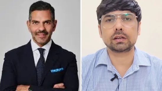 Late businessman Sunjay Kapur (L) and influencer ‘The Skin Doctor’ (R). (Screengrab)