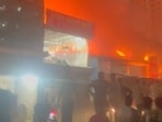 A video grab of the blase that started late night on Friday. (HT Photo)