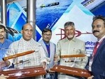 Rajnath Singh wasaddressing the gathering after laying the foundation stone for Advanced Medium Combat Aircraft project. (PITI photo)