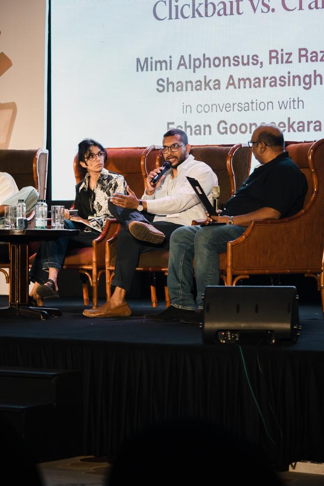 Mimi Alphonsus, Shanaka Amarasinghe and Eshan Goonesekera. (Ceylon Literary and Arts Festival) Mimi Alphonsus, Shanaka Amarasinghe and Eshan Goonesekera. (Ceylon Literary and Arts Festival)