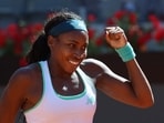 Tennis - Italian Open - Foro Italico, Rome, Italy - May 14, 2026 Coco Gauff of the U.S. celebrates winning her semi final match against Romania's Sorana Cirstea REUTERS/Ciro De Luca     TPX IMAGES OF THE DAY