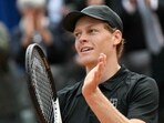 Italy's Jannik Sinner celebrates after winning the semi-final against Russia's Daniil Medvedev at the ATP Rome Open tennis tournament at Foro Italico in Rome on May 16, 2026. (Photo by Tiziana FABI / AFP) Italy's Jannik Sinner celebrates after winning the semi-final against Russia's Daniil Medvedev at the ATP Rome Open tennis tournament at Foro Italico in Rome on May 16, 2026. (Photo by Tiziana FABI / AFP)