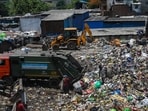 Mumbai, India. May 16, 2025: BMC`s garbage truck collected garbage from Eastern and Central Mumbai and dumped it at Kurla Refuse Transfer Stations (RTS). Mumbai, India. May 16, 2025. (Photo by Raju Shinde/HT Photo) (Hindustan Times) Mumbai, India. May 16, 2025: BMC`s garbage truck collected garbage from Eastern and Central Mumbai and dumped it at Kurla Refuse Transfer Stations (RTS). Mumbai, India. May 16, 2025. (Photo by Raju Shinde/HT Photo) (Hindustan Times)