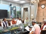Uttar Pradesh assembly speaker Satish Mahana presiding over a meeting of the committee that selected the outstanding legislator. (SOURCED) Uttar Pradesh assembly speaker Satish Mahana presiding over a meeting of the committee that selected the outstanding legislator. (SOURCED)