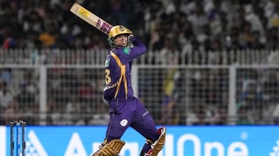 Meawhile, Angkrish Raghuvashi (83*) and Cameron Green (52*) got unbeaten half-centuries. (PTI) Meawhile, Angkrish Raghuvashi (83*) and Cameron Green (52*) got unbeaten half-centuries. (PTI)