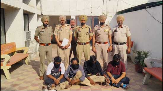 The accused in the custody of Barnala police on Saturday. (HT Photo)