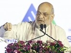 Union home minister Amit Shah addresses the inauguration ceremony of the newly built ‘Million Minds Tech Park’ and ‘GREMI City Campus’, in Ahmedabad on Sunday. (ANI Video Grab)