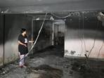 While no one was injured, the evacuees were admitted to a hospital after they complained of breathing issues due to smoke inhalation, the officer said. (Vipin Kumar/ HT)