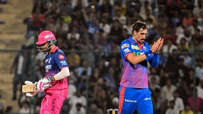 But the turning point was Mitchell Starc coming back in the middle overs, removing Parag, Ferreira, and debutant Ravi Singh in the space of four balls to rock RR’s batting. From there, RR could only limp to 33/6 off the last 6 overs, leaving plenty of runs on the board and finishing on 193/8. (ANI) But the turning point was Mitchell Starc coming back in the middle overs, removing Parag, Ferreira, and debutant Ravi Singh in the space of four balls to rock RR’s batting. From there, RR could only limp to 33/6 off the last 6 overs, leaving plenty of runs on the board and finishing on 193/8. (ANI)