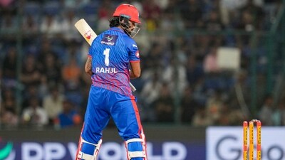 But as with RR, things got tricky for DC too in the middle overs as the scoring slowed and wickets fell. Parakh, Rahul, and Stubbs in quick succession, making DC fans fear for another failed chase late in the piece. (PTI) But as with RR, things got tricky for DC too in the middle overs as the scoring slowed and wickets fell. Parakh, Rahul, and Stubbs in quick succession, making DC fans fear for another failed chase late in the piece. (PTI)