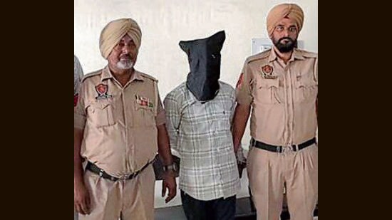 The accused in the custody of Khanna police on Sunday. (HT Photo)