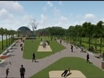 An artist’s impression of the proposed Gomti River Forest in Lucknow (HT Photo)