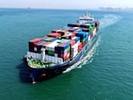 A cargo ship sailing into a port amid the West Asia conflict.