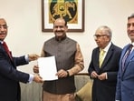 Lok Sabha speaker Om Birla receives the Judges Inquiry Committee report concerning Justice Yashwant Varma, in New Delhi. (@loksabhaspeaker)