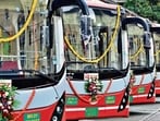 Mumbai, India - Oct. 28, 2025: CM Devendra Fadnavis launched 157 BEST bus at Colaba Bus depo, in Mumbai, India, on Tuesday, October 28, 2025. (Photo by Anshuman Poyrekar/Hindustan Times) (Anshuman Poyrekar/HT Photo)