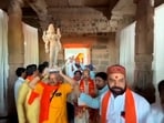 A day after the Madhya Pradesh High Court ruled that Bhojshala in Dhar district was a temple of Goddess Saraswati, the Archaeological Survey of India (ASI) on Saturday granted the Hindus unrestricted access to the monument for worship and other purposes. (PTI Photo)