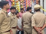 Senior police officers at the site of the incident in Lucknow. (Sourced)