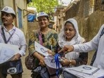 iiMumbai, India - May 16, 2026: In areas such as Ramabai Ambedkar Nagar ward, teachers appointed for the census duty are doing recce of their assigned locations on day 1 of census in city along with Asha workers in Mumbai, India, on Saturday, May 16, 2026. (Photo by Satish Bate/ Hindustan Times) (Hindustan Times)