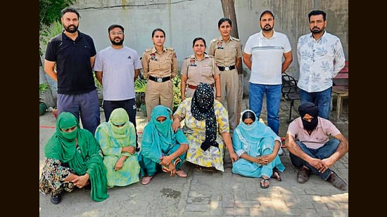 The accused in the custody of Khanna Police on Monday. (HT Photo)
