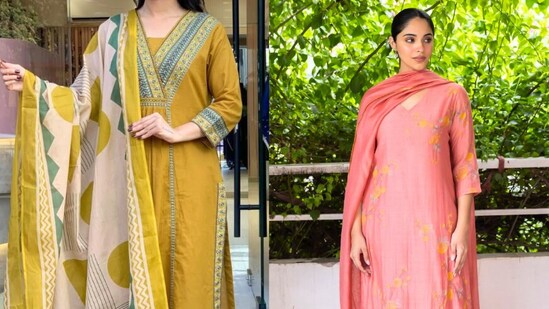 Stylish kurta sets with dupatta under ₹1,500 (Pinterest)