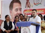 Congress leader at the Mahila Samwad in Rae Bareli on Tuesday. (Sourced)