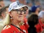 Donna Kelce looks on before the game between the Jacksonville Jaguars and the Kansas City Chiefs at EverBank Stadium on October 6, 2025.