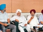 Justice Nirmal Singh (retd, second from right) addressing the media in Chandigarh on Monday. (HT) Justice Nirmal Singh (retd, second from right) addressing the media in Chandigarh on Monday. (HT)