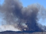 Smoke seen from the Verona fire.