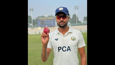 Hailing from Muktsar in Punjab’s Faridkot district, Brar moved to Mohali a few years ago in pursuit of better cricketing opportunities. (HT Photo)
