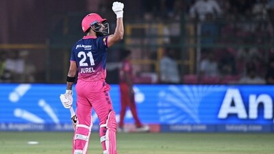 Dhruv Jurel completed the chase with an unbeaten 38-ball 53 but the night unquestionably belonged to the teenage sensation. (AP Photo)
