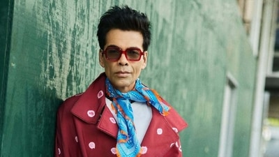Filmmaker Karan Johar stepped out in Aomi’s hand-beaded Bandhani trench coat in New York
