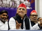 Samajwadi Party National President Akhilesh Yadav during a press conference at the party office, in Lucknow on Wednesday. Party MP Kiranmoy Nanda also present. (ANI Photo)