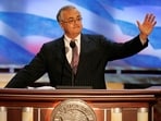 Representative Barney Frank (D-Ma) addresses the final night of the 2004 Democratic National Convention, July 29, 2004