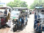 E-rickshows plying on Prayagraj roads (HT Photo)
