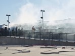 Smoke from a simulated train fire rises from a NJ Transit railcar during an Emergency Response Drill at MetLife Stadium, ahead of the FIFA World Cup 2026. (Representational)