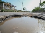 Residents claimed poor drainage and damaged roads trigger severe waterlogging and safety risks during even moderate rainfall. (Parveen Kumar/HT)