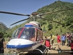 The chopper made an emergency landing in Tehri Garhwal village. (Sourced)