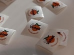 Fulton County voting stickers are displayed at the Metropolitan Library during the Georgia Midterm Primary Election in Atlanta, Georgia.