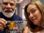 PM Modi and Meloni in the viral video. 