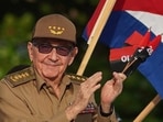 Cuba's former President Raul Castro claps during a 2022 ceremony marking the 69th anniversary of the July 26, 1953 rebel assault.