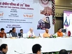 Chief Minister Pushkar Singh Dhami during the 26th Central Zonal Council meeting chaired by Union Home Minister Amit Shah in Bastar, Chhattisgarh.
