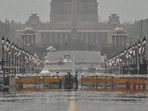 A mirage in Central Delhi during peak heat in the afternoon. (Vipin Kumar/HT Photo)