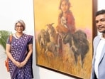 Shanaka Kulathunga with Sri Lankan High Commissioner Ms, Mahishini Colonne. (Credits: HT/Raajessh Kashyap)