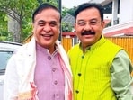 Newly elected Assam assembly Speaker, Ranjeet Kumar Dass, (right) with chief minister Himanta Biswa Sarma ahead of the first session of the 16th assembly which began in Guwahati on Thursday (Facebook) Newly elected Assam assembly Speaker, Ranjeet Kumar Dass, (right) with chief minister Himanta Biswa Sarma ahead of the first session of the 16th assembly which began in Guwahati on Thursday (Facebook)